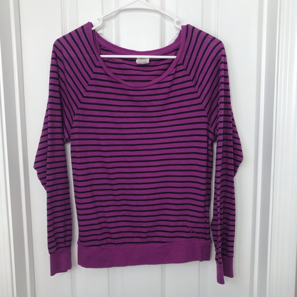 PINK Victoria’s Secret Purple Striped Shirt